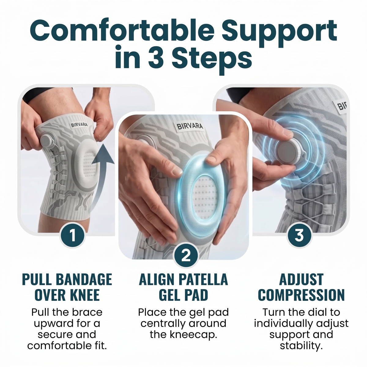 How to wear the knee sleeve in 3 steps