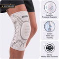 Birvara Dial Knee Sleeve in white with adjustable dial, patella gel ring and 30-day guarantee