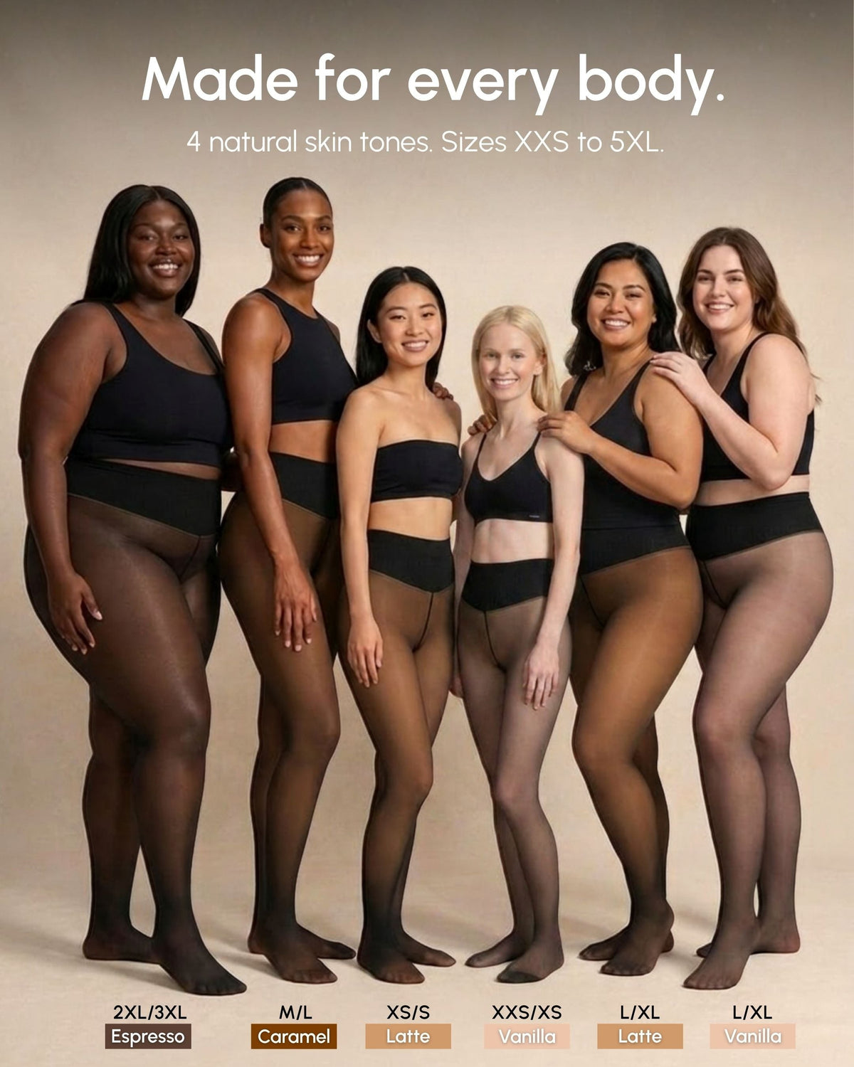 Sheer Illusion Fleece-Lined Tights – made for every body, sizes XXS to 5XL