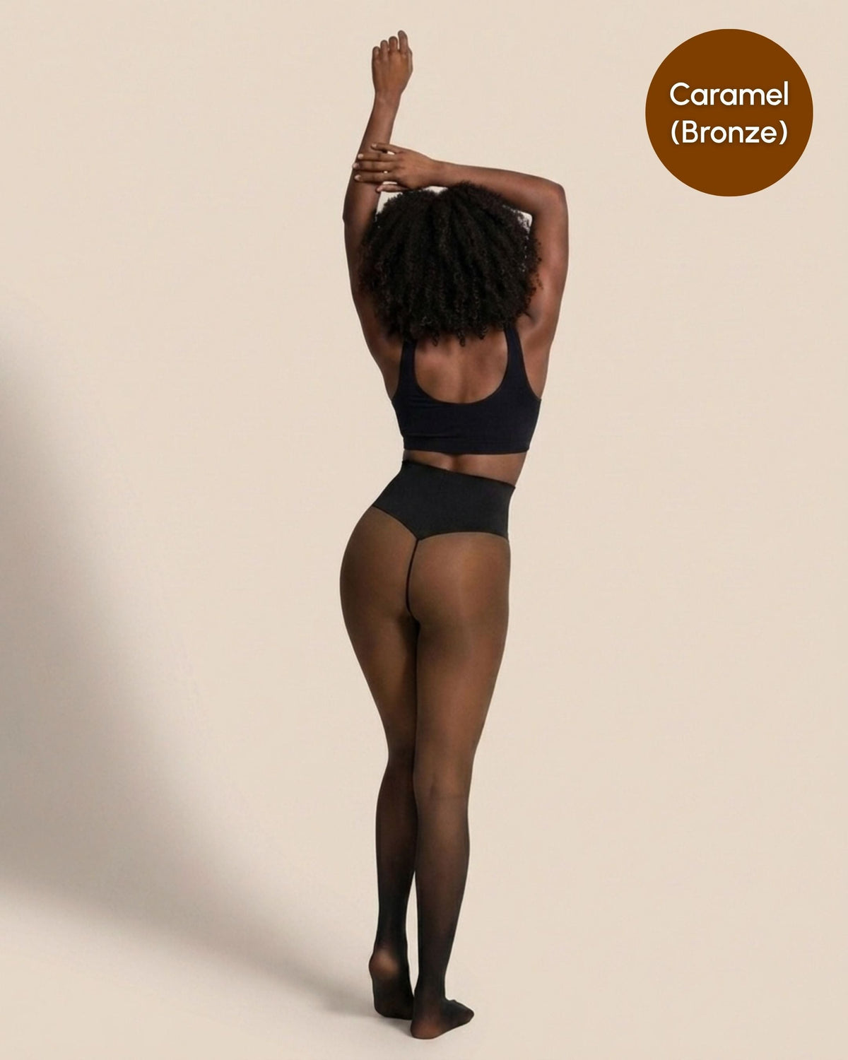 Sheer Illusion Fleece-Lined Tights – Caramel (Bronze)