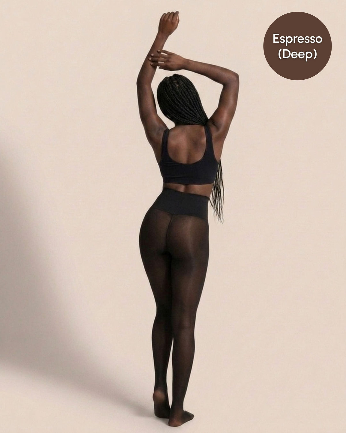 Sheer Illusion Fleece-Lined Tights – Espresso (Deep)