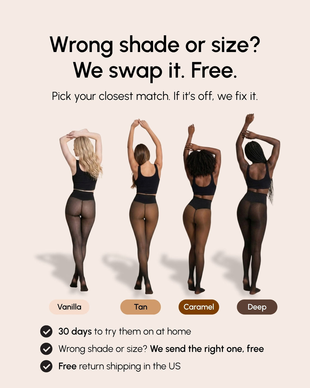 Sheer Illusion Fleece-Lined Tights – free shade and size swap