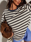 Oversized Striped Long Sleeve Tee – Multicolor