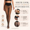 Sheer Illusion Fleece-Lined Tights – sheer look, cozy fleece, snatched fit