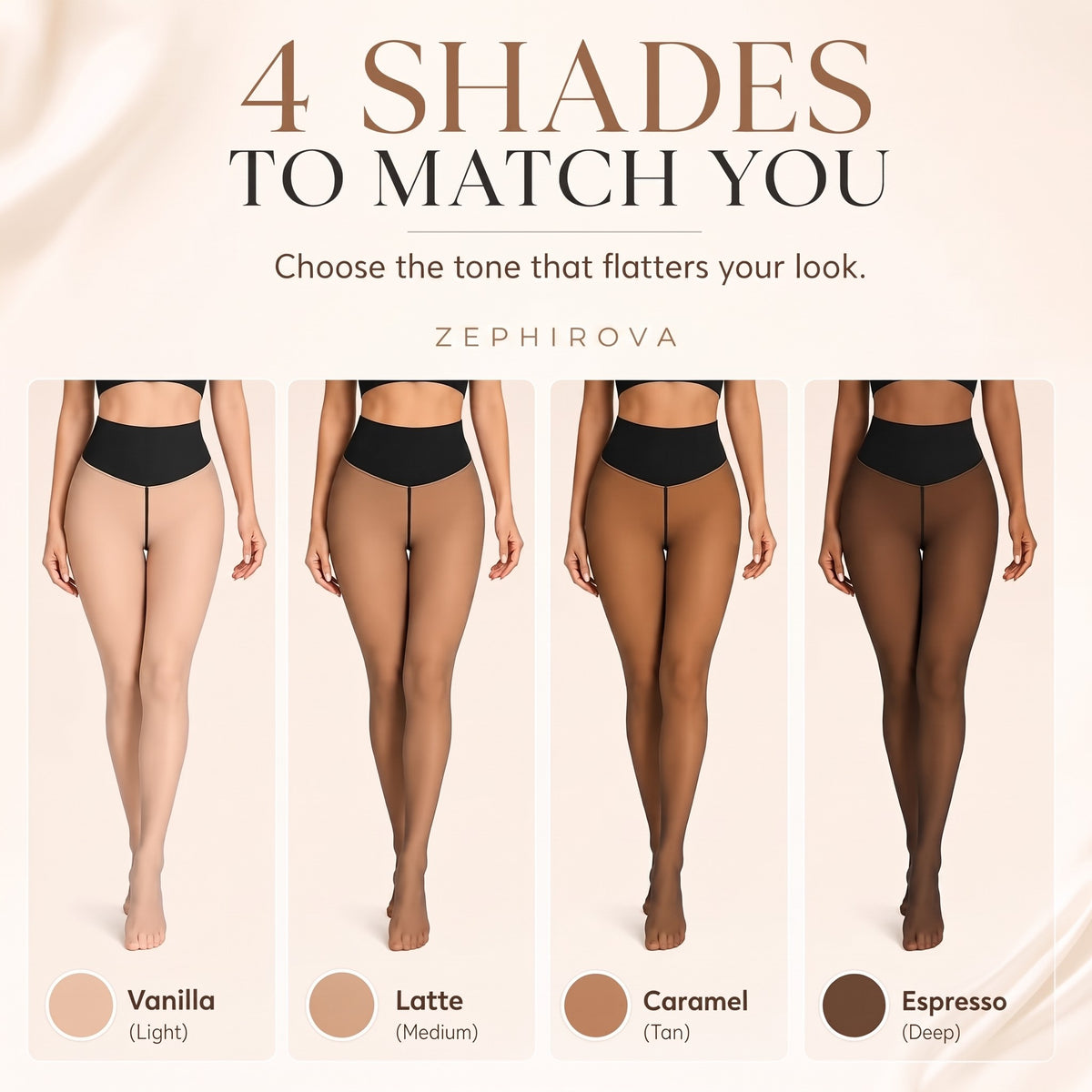 Sheer Illusion Fleece-Lined Tights – 4 shades to match you